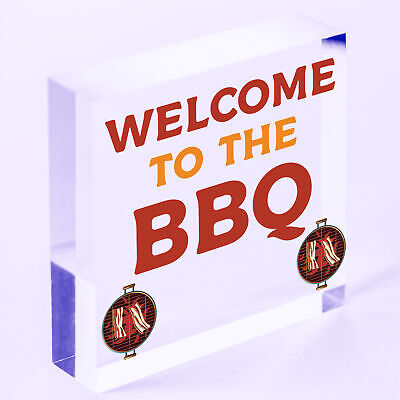 Welcome To The BBQ Sign Engraved Garden Signs And Plaques Man Cave Shed Sign