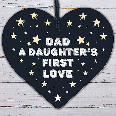 Dad Daughters First Love Gift Wood Keyring Dad Gifts From Daughter Fathers Day