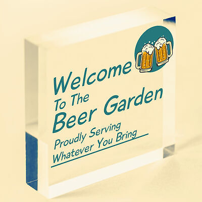 Welcome Sign Beer Garden Signs Wall Pub Garden Plaques Alcohol Friendship Gift