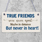 True Friends Never Apart Cute Wooden Hanging Plaque Gift Best Friends Love Sign