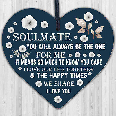 Soulmate Gifts Wood Heart Valentines Day Gift Anniversary Soulmate Birthday Xmas