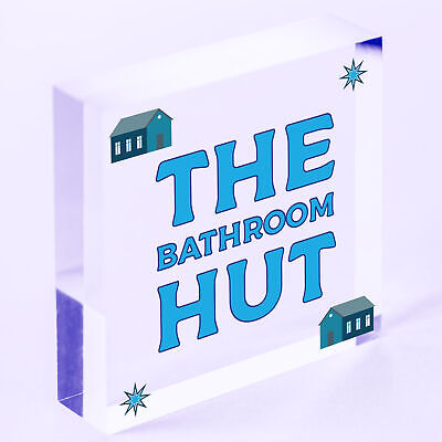 Quirky Nautical Bathroom Sign THE BATHROOM HUT Beach Theme Toilet Sign