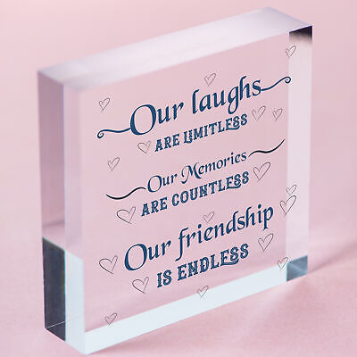 Friendship Best Friend Plaque Happy Birthday Heart Gift Mum Colleague Thank You