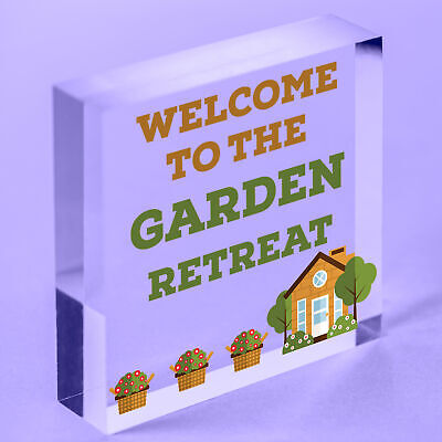 Garden Retreat Sign Engraved Garden Shed Summer House Sign Gift For Her