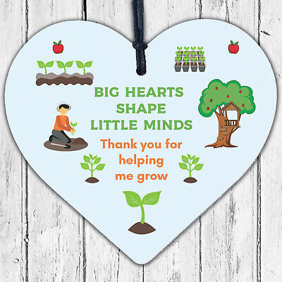 Teacher Leaving Gift Nursery Wooden Heart Plaque Childminder Preschool Thank You