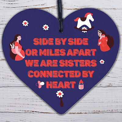 SISTER Friendship Gifts Wooden Heart Plaque Birthday Christmas Gift Keepsake