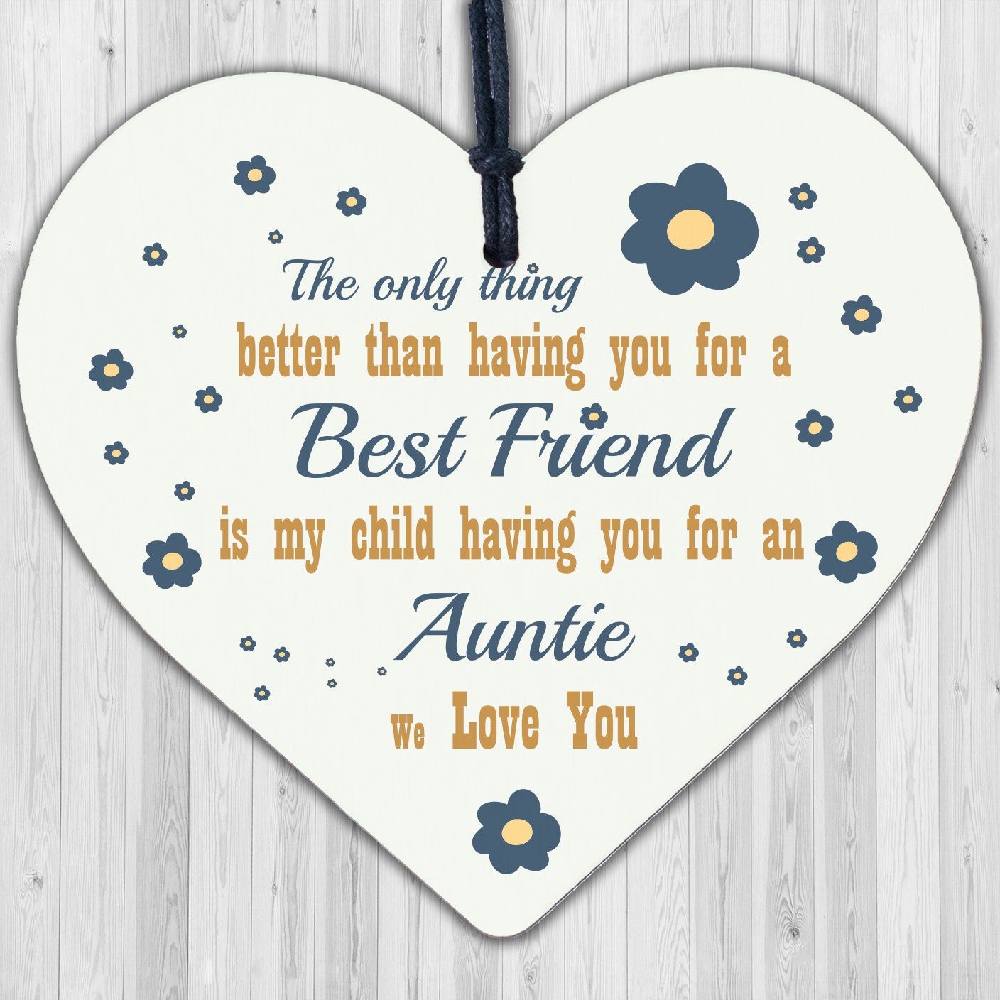 Best Friend Auntie Heart Gift Shabby Chic Birthday Love Keepsake Thank You Sign