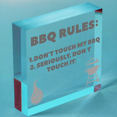 BBQ Rules Sign Hanging Door Wall Shed Sign Garden Sign For Outdoor Men Gift