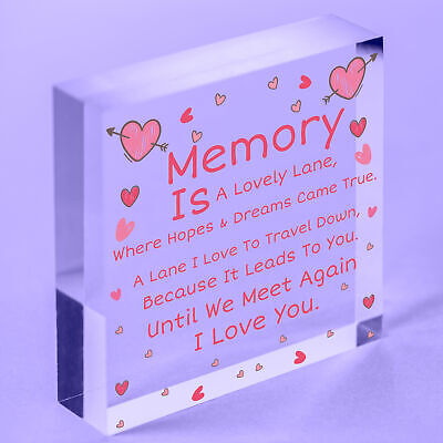 Memory Is A Lovely Lane Wooden Hanging Heart Memorial Plaque Heaven Love Sign