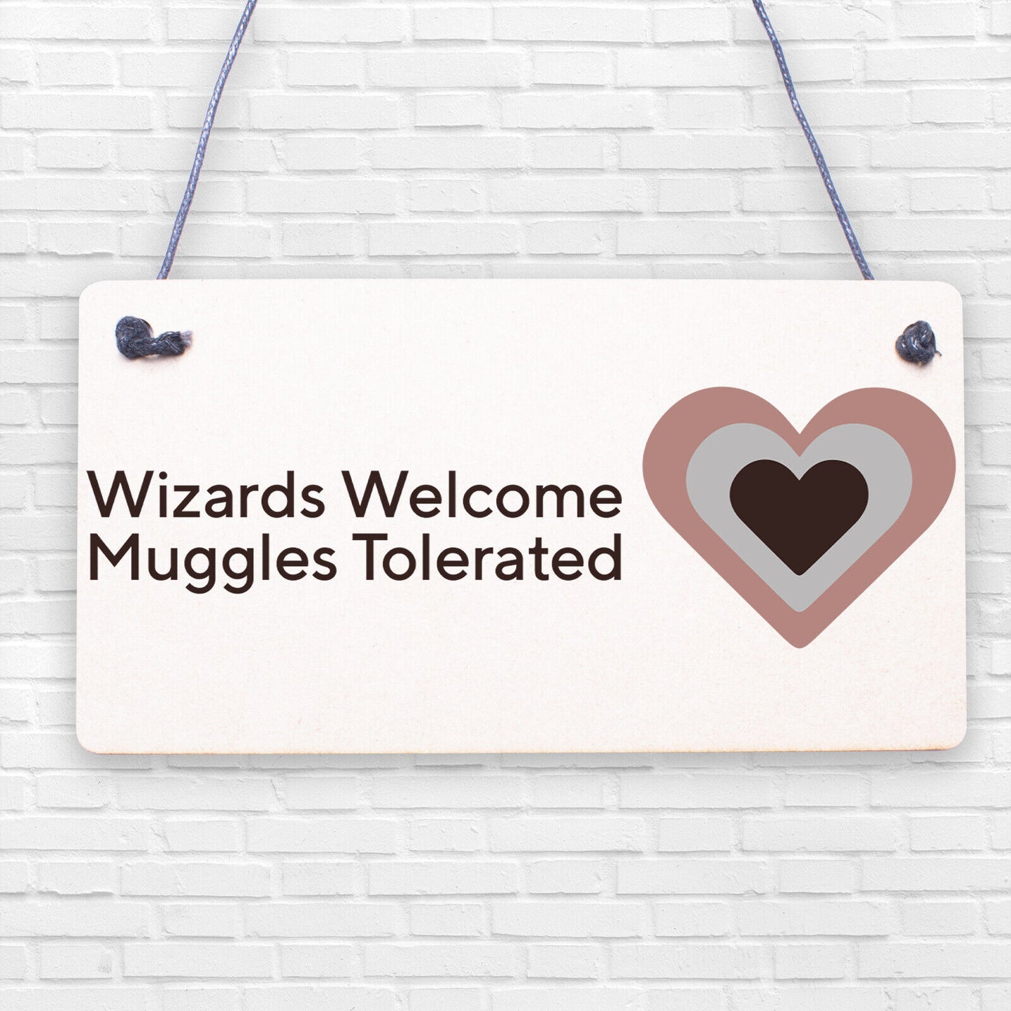 Wizards Welcome Muggles Tolerated Gift Hanging Plaque Magic Home Sign