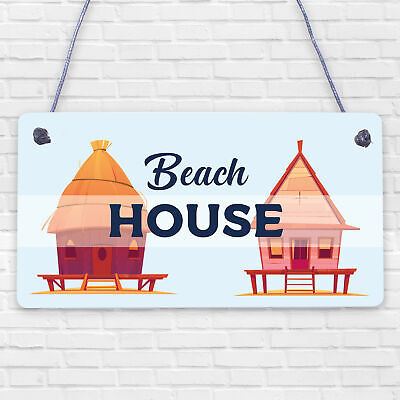 Beach House Shabby Chic Sign Vintage Nautical Plaque Art Beach Seaside Home GIFT