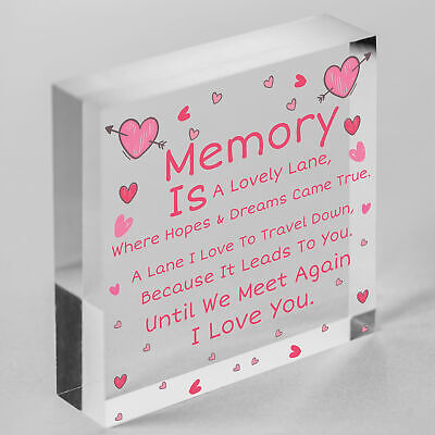 Memory Is A Lovely Lane Wooden Hanging Heart Memorial Plaque Heaven Love Sign