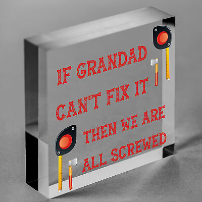 Grandad Fix It Man Cave Sign Garage Shed Wall Sign Birthday Xmas Grandad Gift