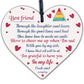 Friendship Gift Best Friend Sign Wooden Hanging Heart Thank You Gift Plaque