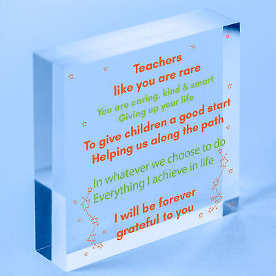 Thank You Gift Teacher Gifts Wooden Heart Leaving Nursery School Present Plaque