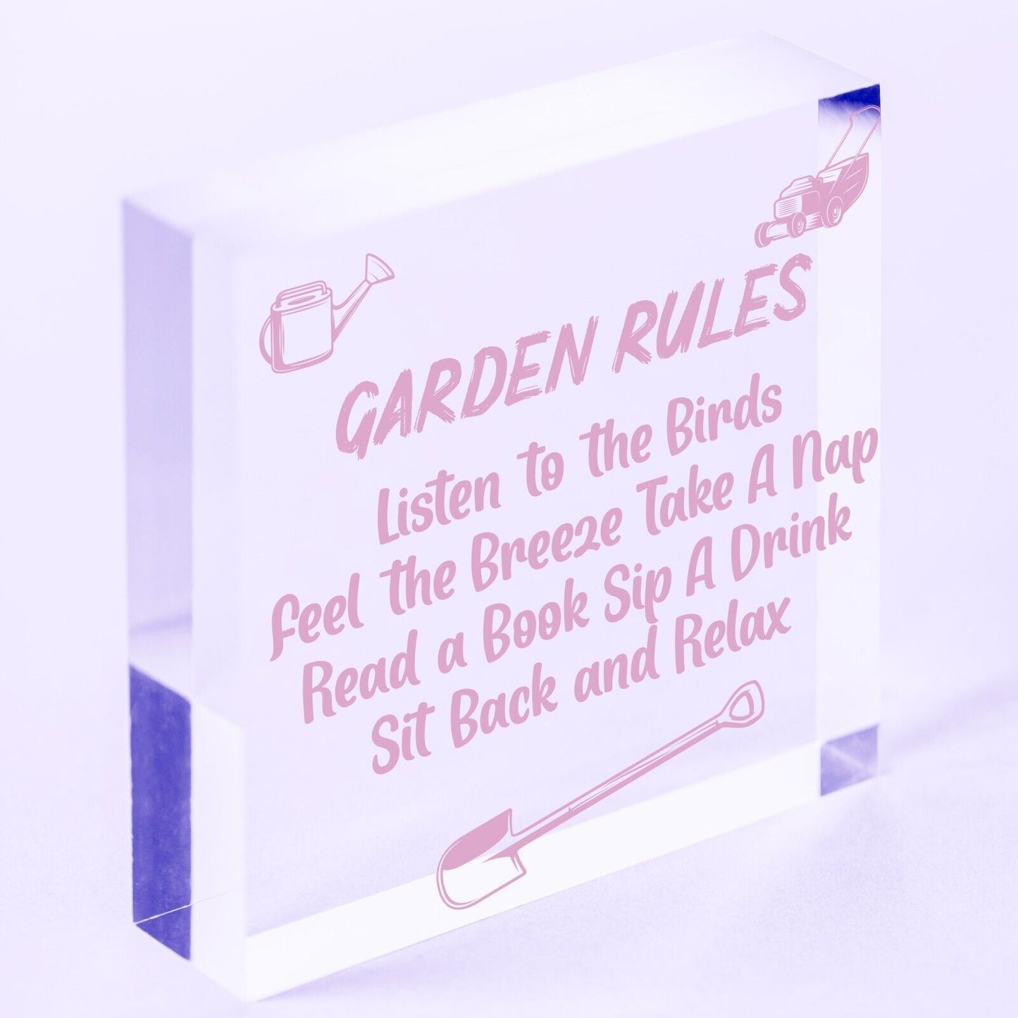 Garden Rules Sign Hanging Shed Summerhouse Plaque Rustic Gift For Family Home