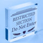 Restricted Section Do Not Enter Wizardry Hanging Plaque Magic Gift Sign