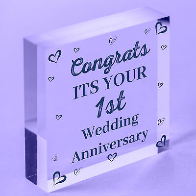 Congratulations First Wedding Anniversary Gift Heart 1st Anniversary Present