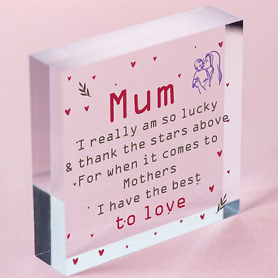 Thank You Gifts Wood Heart Mum Mummy Christmas Gifts Birthday Daughter Son GIFT