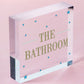 The Bathroom Hanging Sign Bathroom Toilet Decor Marble Theme Home Gift