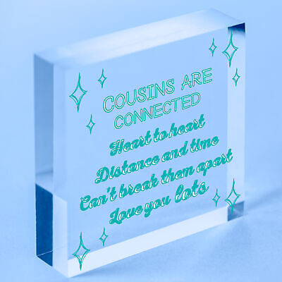 Birthday Christmas Gift For Cousin Wood Heart Family Friendship Keepsake Plaque