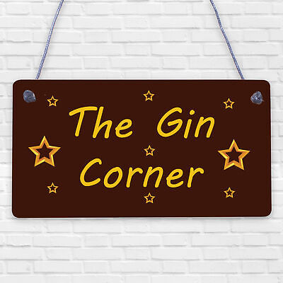 Gin Corner Gin Signs And Plaques Bar Pub Man Cave Accessories Noveltly Gin Gifts