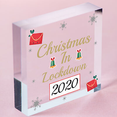 2020 Christmas Lockdown Mirror Acrylic Bauble Tree Decoration Gift Keepsake