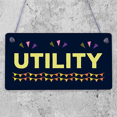 Utility Room Sign Hanging Plaque Seaside Nautical GIFT Shabby Vintage House Gift