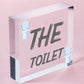 The Toilet Sign Marble Theme Hanging Bathroom Toilet Loo Sign Home Decor