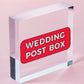 Wedding Post Box Hanging Decorative Plaque Well Wishes Table Presents Cards Sign