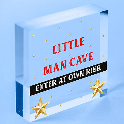 Man Cave Sign Hanging Door Bedroom Wall Plaque Shed Room Son Dad Birthday Gift