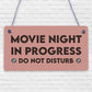 Cinema Room Sign NEON EFFECT Movie Night Dont Disturb Plaque Home Decor Gift