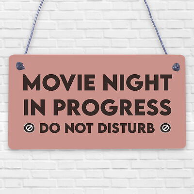 Cinema Room Sign NEON EFFECT Movie Night Dont Disturb Plaque Home Decor Gift