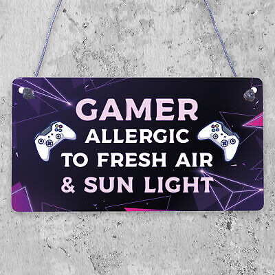 Gaming Novelty Sign Gamer Christmas Gifts For Son Brother Boys Bedroom Decor