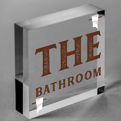 Bathroom Accessories Plaques Sign Novelty Home Decor Grey / Beige Toilet Gifts