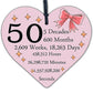 50th Birthday Christmas Gift For Dad Mum Friend Hanging Wooden Heart Keepsake