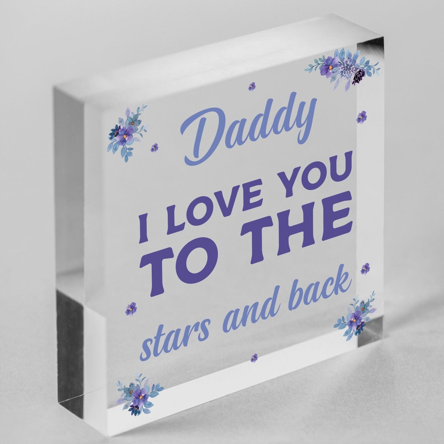 Daddy Dad Gift Love You Fathers Day Acrylic Block Sign Daughter Son Thank You