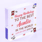 Special Happy Birthday Auntie Gifts Engraved Heart Auntie Love Gift