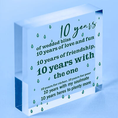 10th Wedding Anniversary 10 Year Tin Handmade Wooden Heart First Wedding Gifts