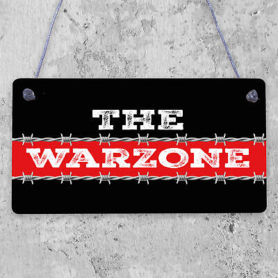 THE WARZONE Boys Gaming Bedroom Man Cave Sign Gift For Him Keepsake