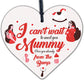 Wooden Heart Gift From Baby To Mummy To Be From Bump Present Baby Keepsake