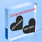 Congratulations Couple Wedding Engagement Gift Hanging Plaque Cute Love Sign