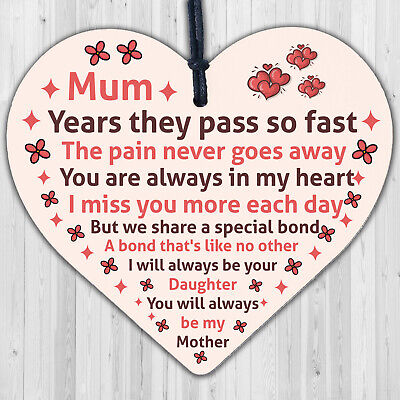 Mum Garden Memorial Gift Wooden Heart Grave Plaque Gifts For Mum In Memory Sign