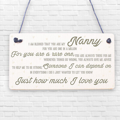 Christmas Gift For Nanny Hanging Sign Grandparent Gift Thank You Gift For Her