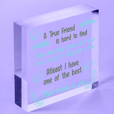 Best Friend Friendship Sign Women Birthday Plaque Chic Wood Heart Thank You Gift