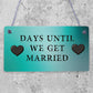 Wedding Countdown Chalkboard Plaque Sign Engagement Gift Fiance Mr & Mrs