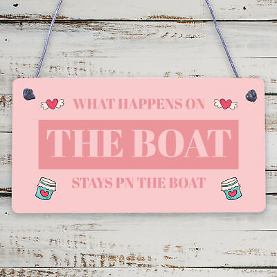 What Happens On The Boat Nautical Decor Shabby Chic Hanging Beach Sign Plaque