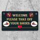 Welcome Please Take Off Your Shoes Hanging Plaque Sign House Porch Decor Gift