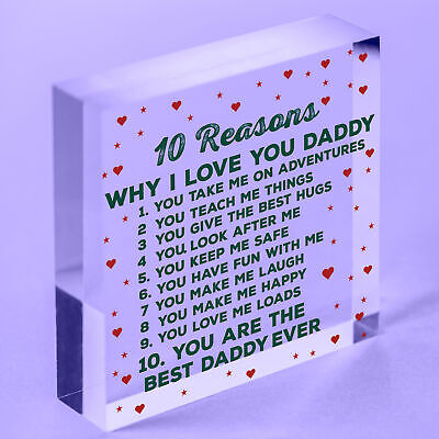 Daddy Gifts From Son Daddy Daughter Gifts Wooden Heart 10 Reasons Why I Love You