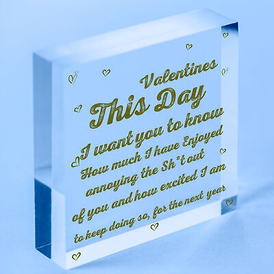 Funny Valentines Gift For Your Boyfriend Girlfriend Husband Wife Keepsake Plaque